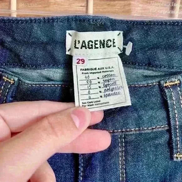 L’AGENCE Dark Wash Straight Leg Jeans - Picture 2 of 9